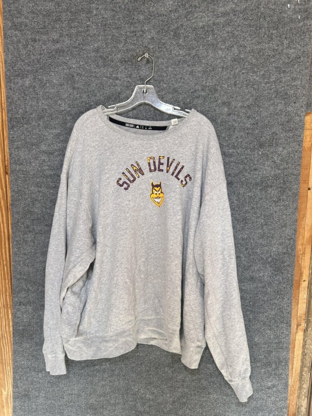 Arizona State Sun Devils Sweatshirt Womens 3XL Gray NCAA Football Adidas Graphic